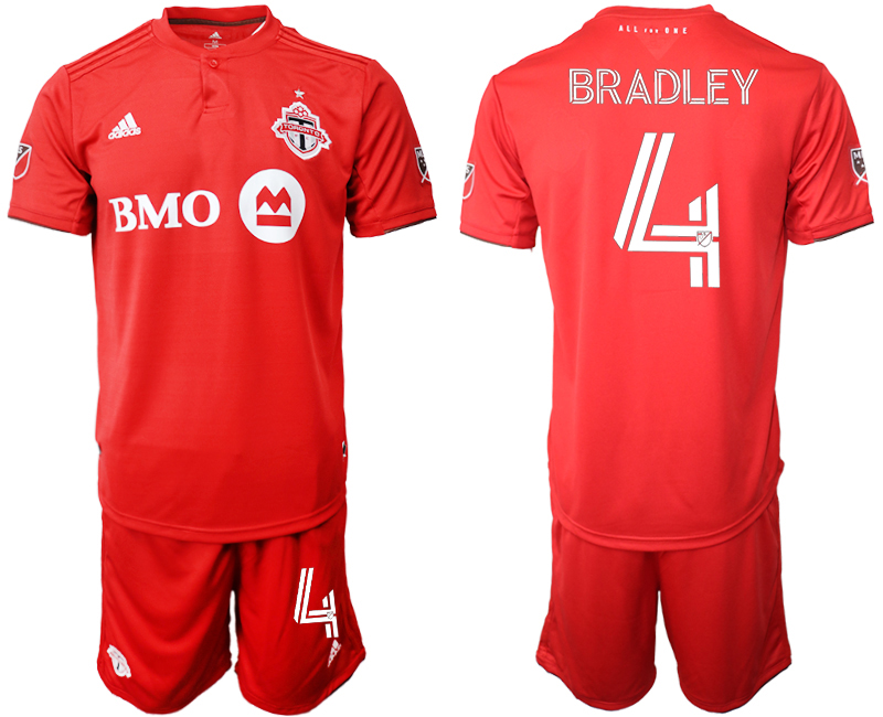 Men 2020-2021 club Toronto FC home #4 red Soccer Jerseys